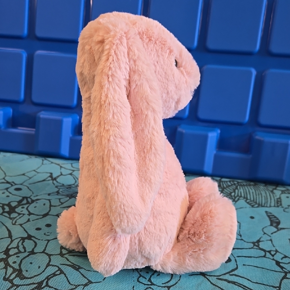 Jellycat Original Bashful Blush Bunny W/ Blue Bag - Picture 2 of 16